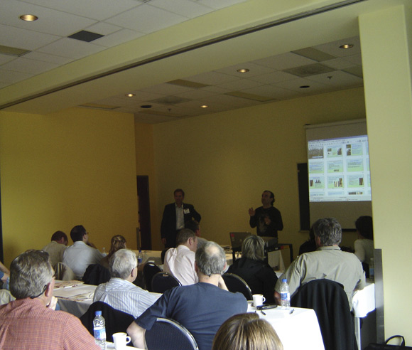 Photo of  Michel Labrecque, presenting at a colloquium